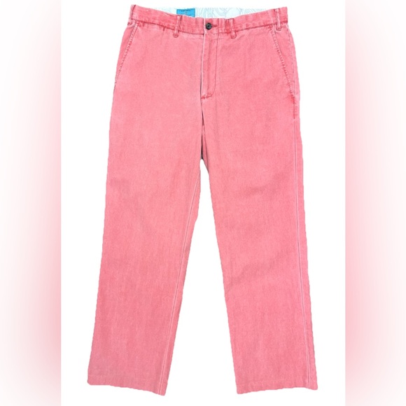 Castaway Nantucket Twill Pants Size 32 / 29 Coral Red Preppy Nautical Fraternity - Picture 1 of 15